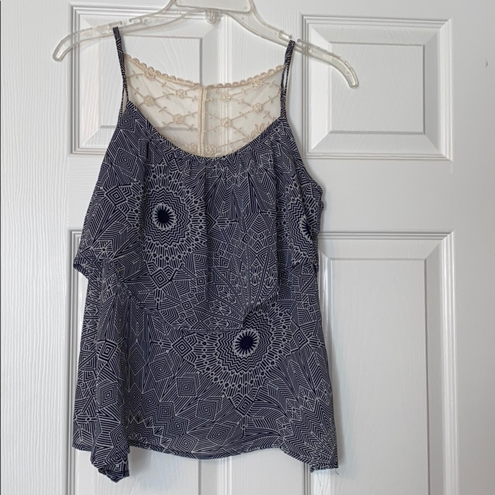 Navy blue & white Tank top